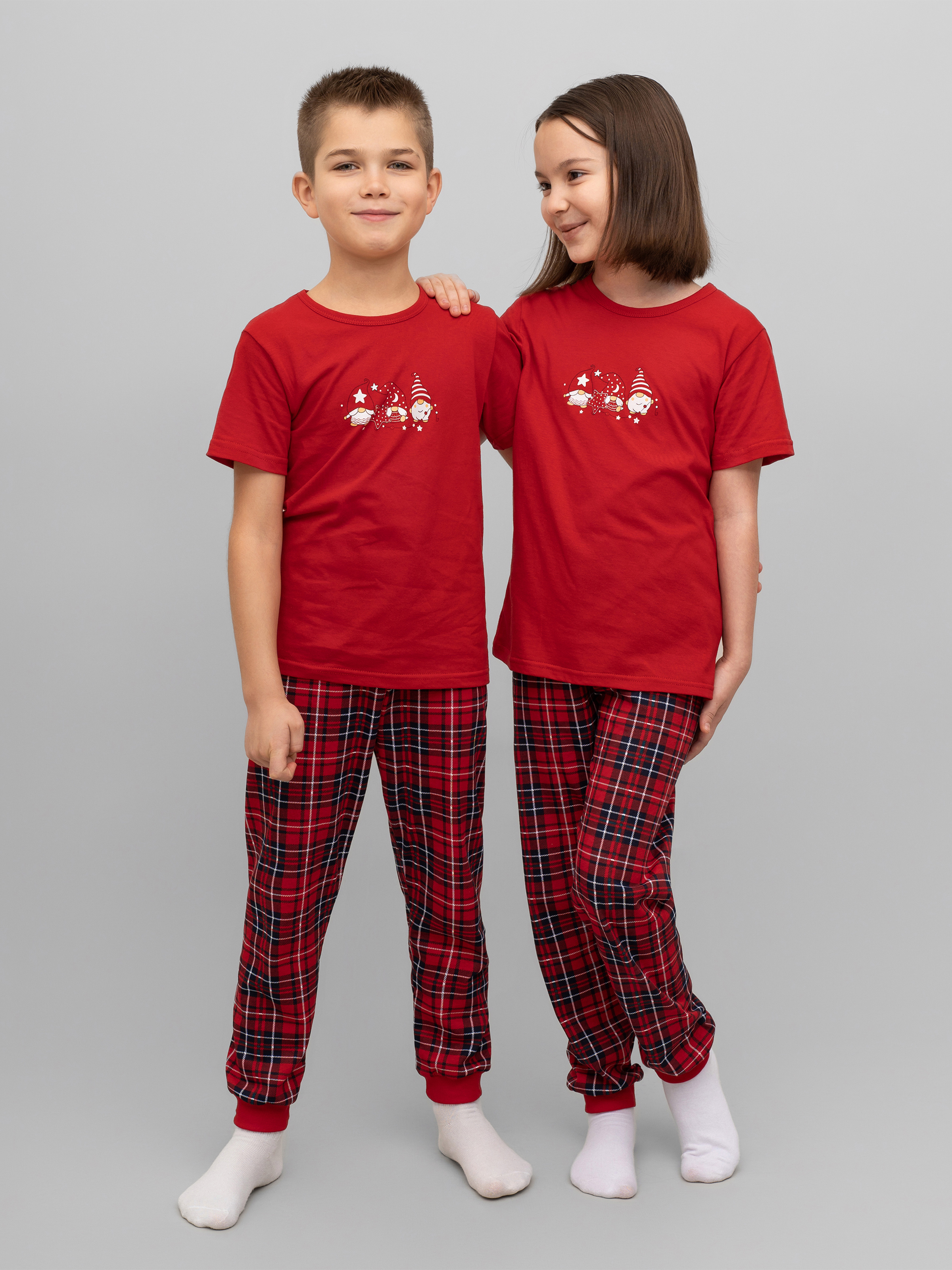 Пижама Утенок 827п красный клетка гномы - фото 14