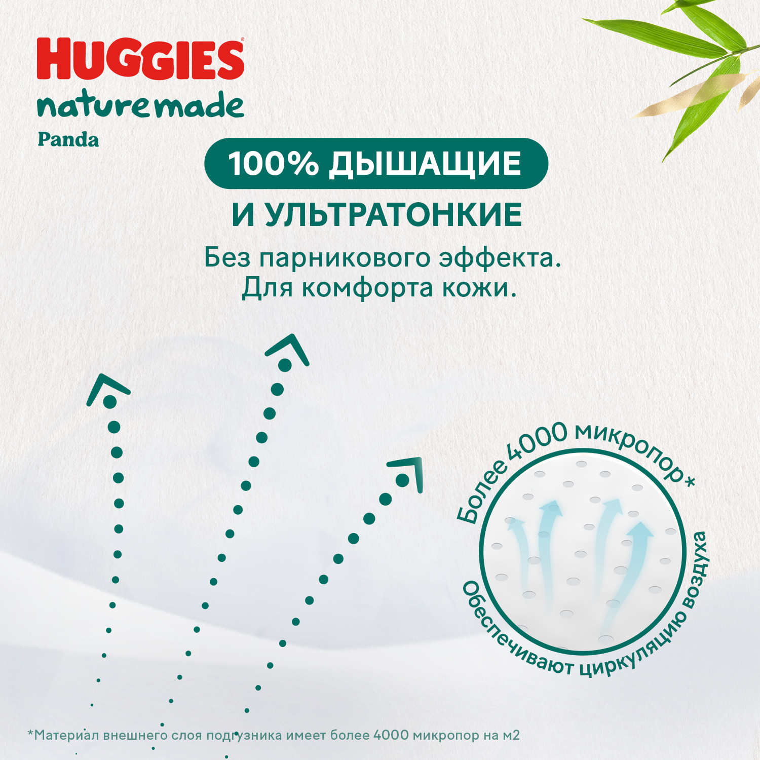 Подгузники Huggies Naturemade Panda для новорожденных 2 (4-7кг) 74 шт. - фото 7