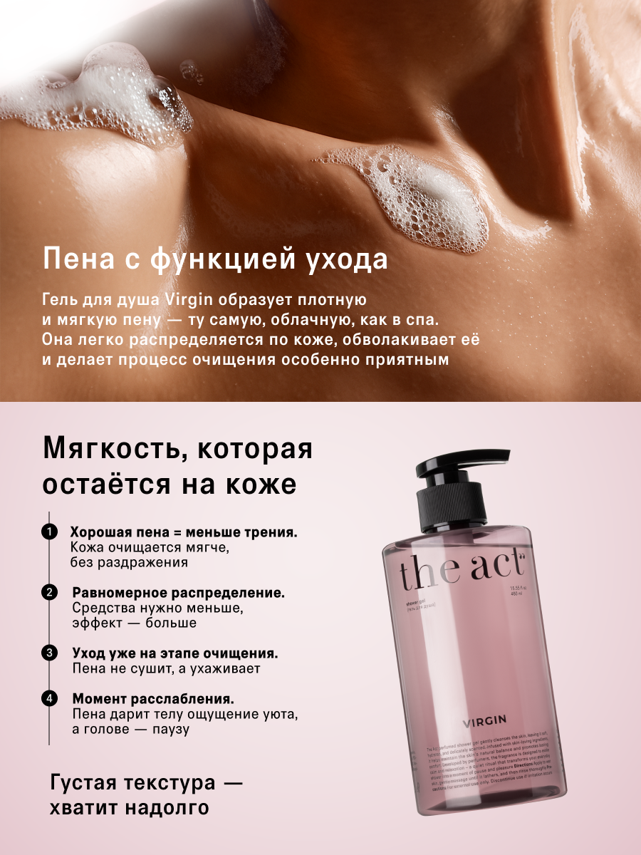 Гель для душа The Act с ароматом цветущей сакуры 460 мл - фото 4