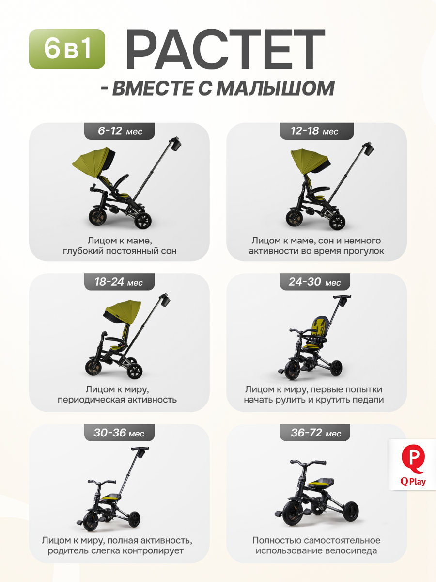 Трехколесный велосипед Q-Play 8 дюймов - фото 6