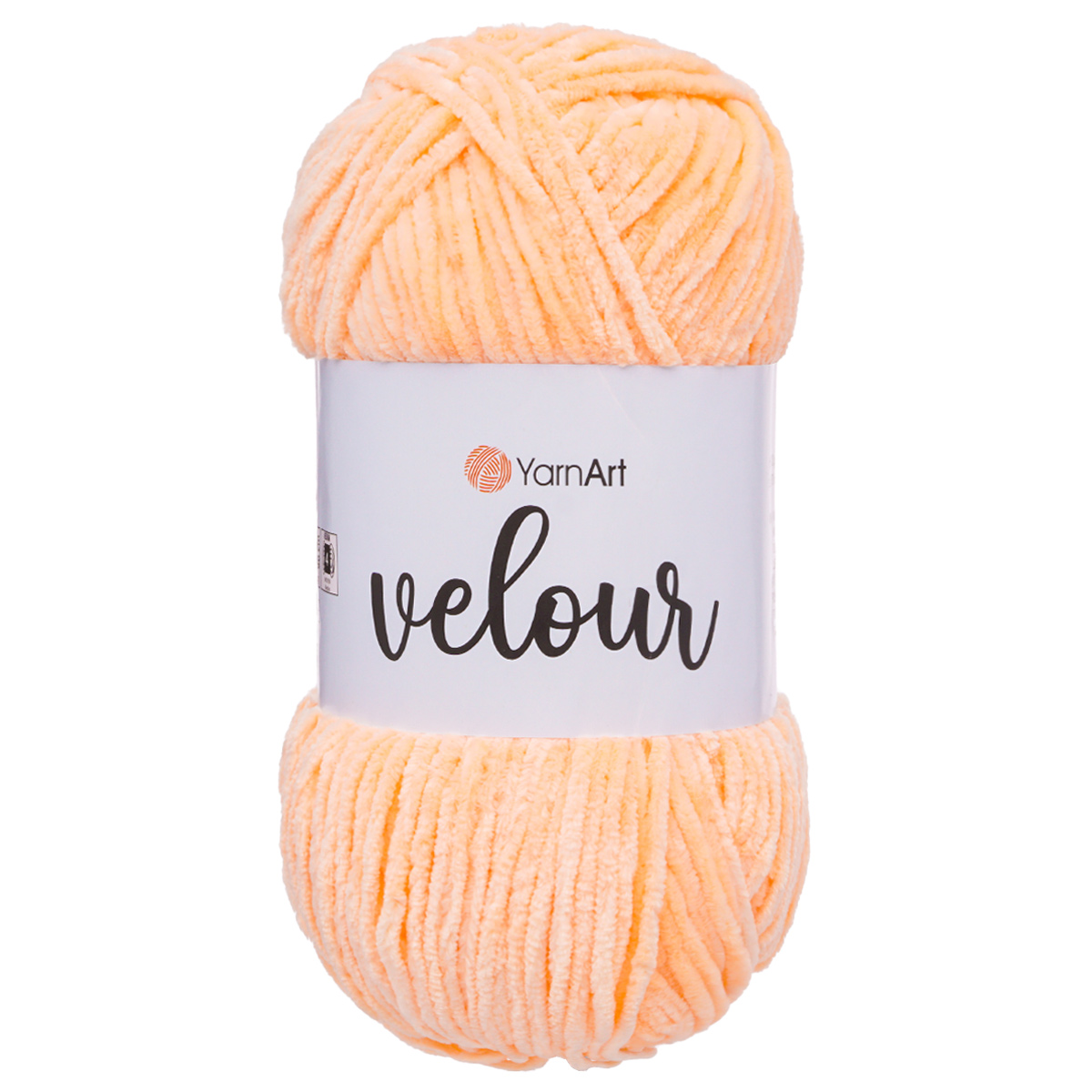 Пряжа для вязания YarnArt Velour 100 г 170 м микрополиэстер мягкая велюровая 5 мотков 863 персиковый - фото 1