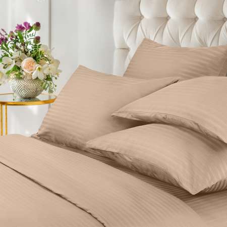 Комплект постельного белья LOVEME Bronze 1.5СП наволочки 70х70 см страйп-сатин 100% хлопок