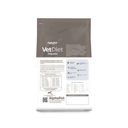 Корм для собак AlphaPet Vet Diet Hepatic сухой для взрослых собак при заболевании печени 500г