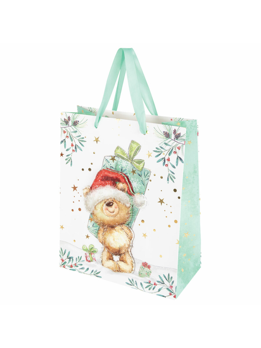 Пакет новогодний подарочный Золотая сказка набор 4 штуки - фото 5