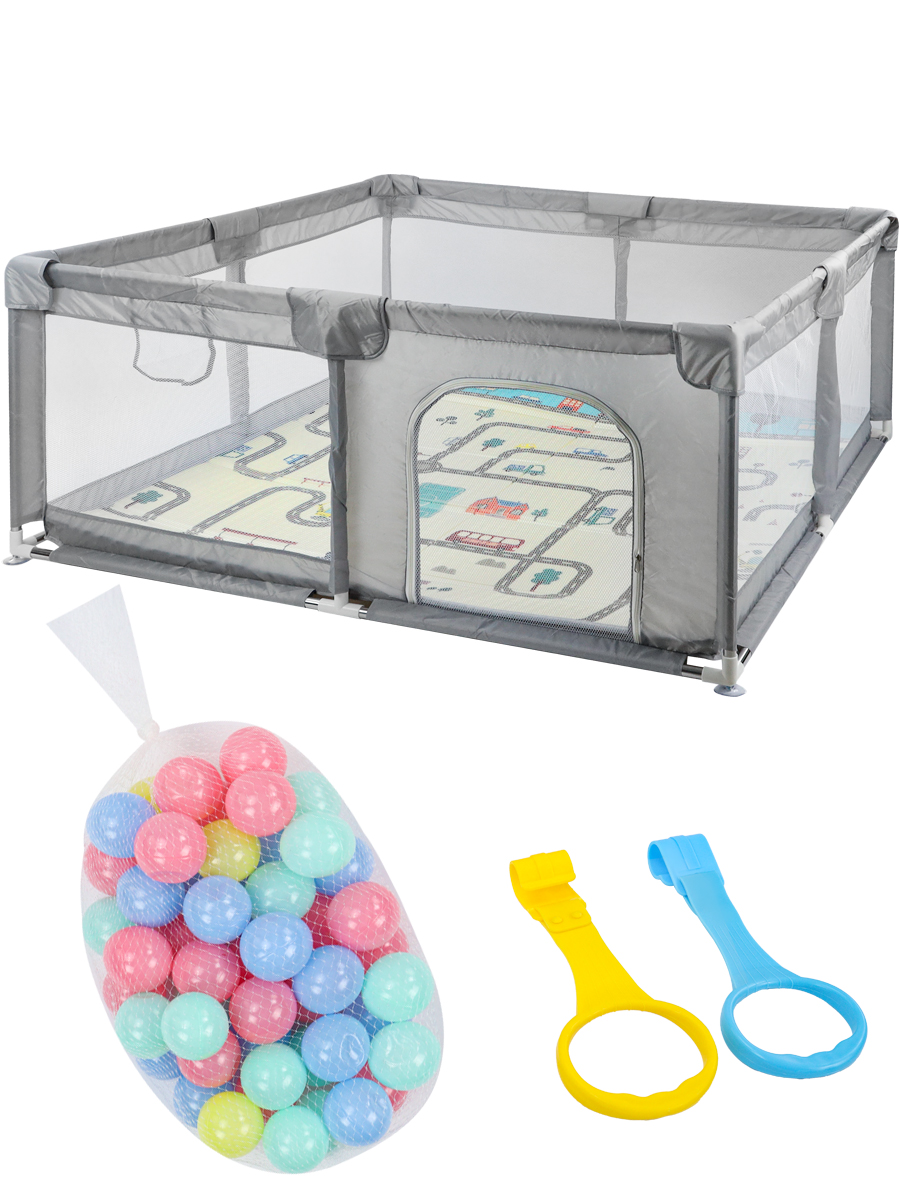 Манеж Рыжий кот 150х150 см серый DN0001190 - фото 1