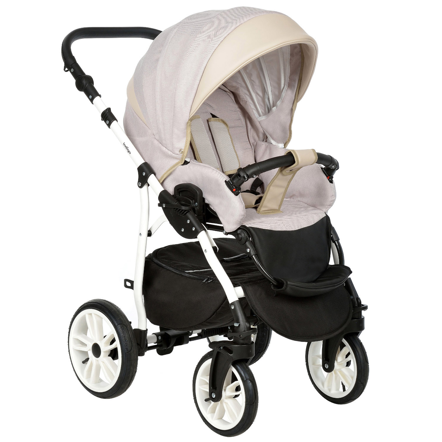 Коляска 2в1 Indigo Indigo 01 бежевый - фото 5