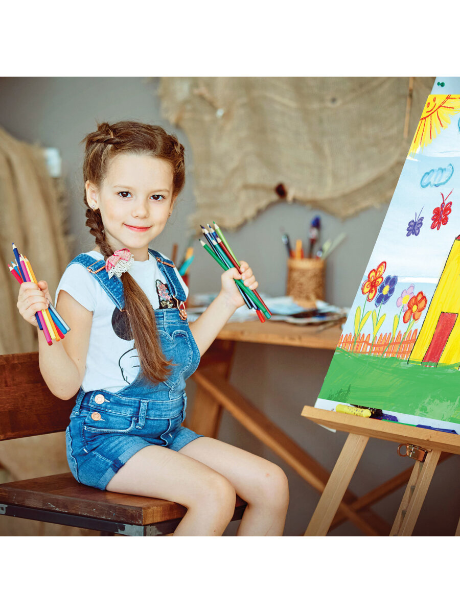 Карандаши цветные Юнландия 12 шт. - фото 11