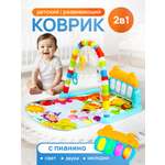 Коврик Рыжий кот с дугами Голубой