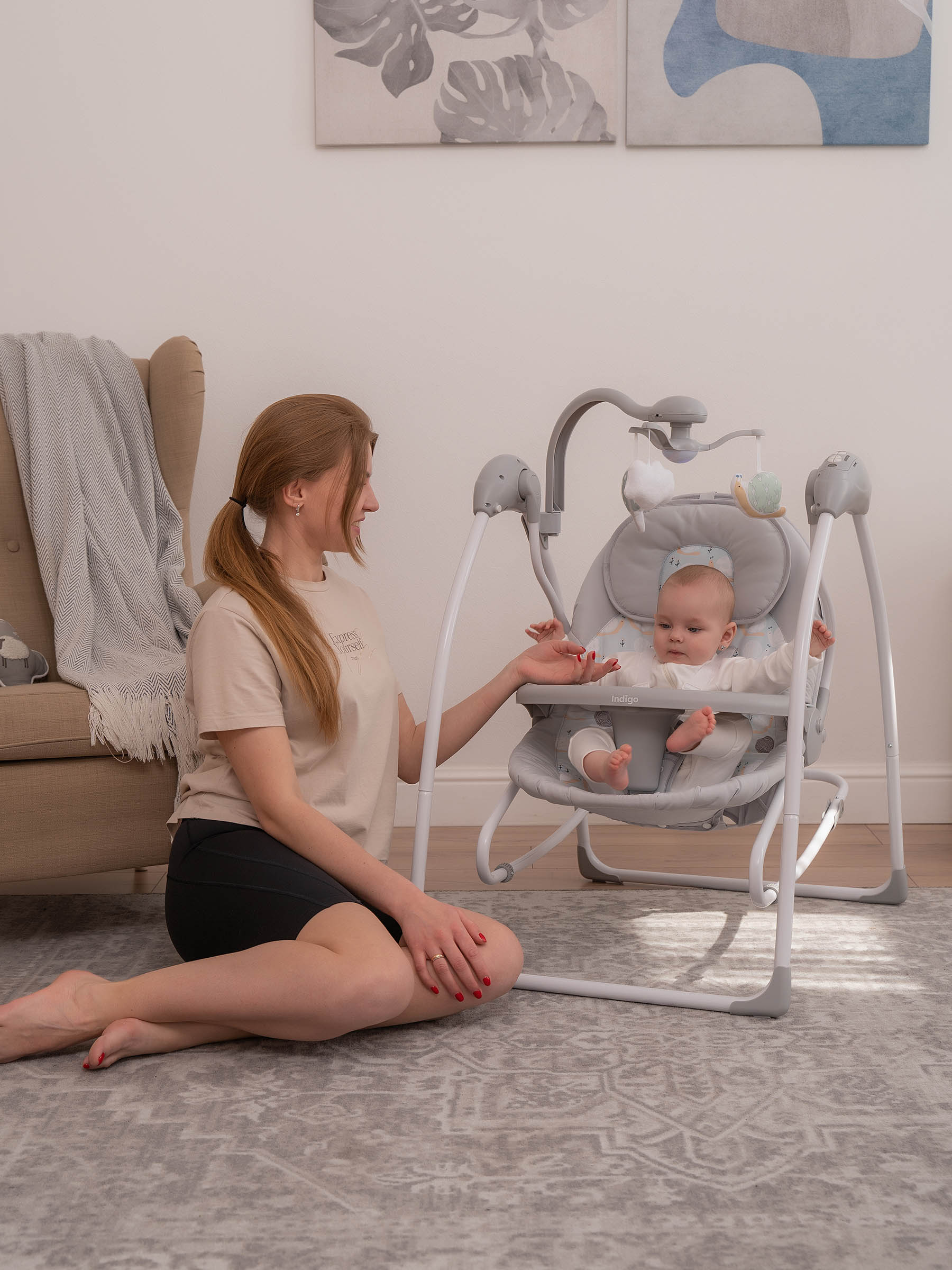 Качели Indigo FRESH голубой - фото 22