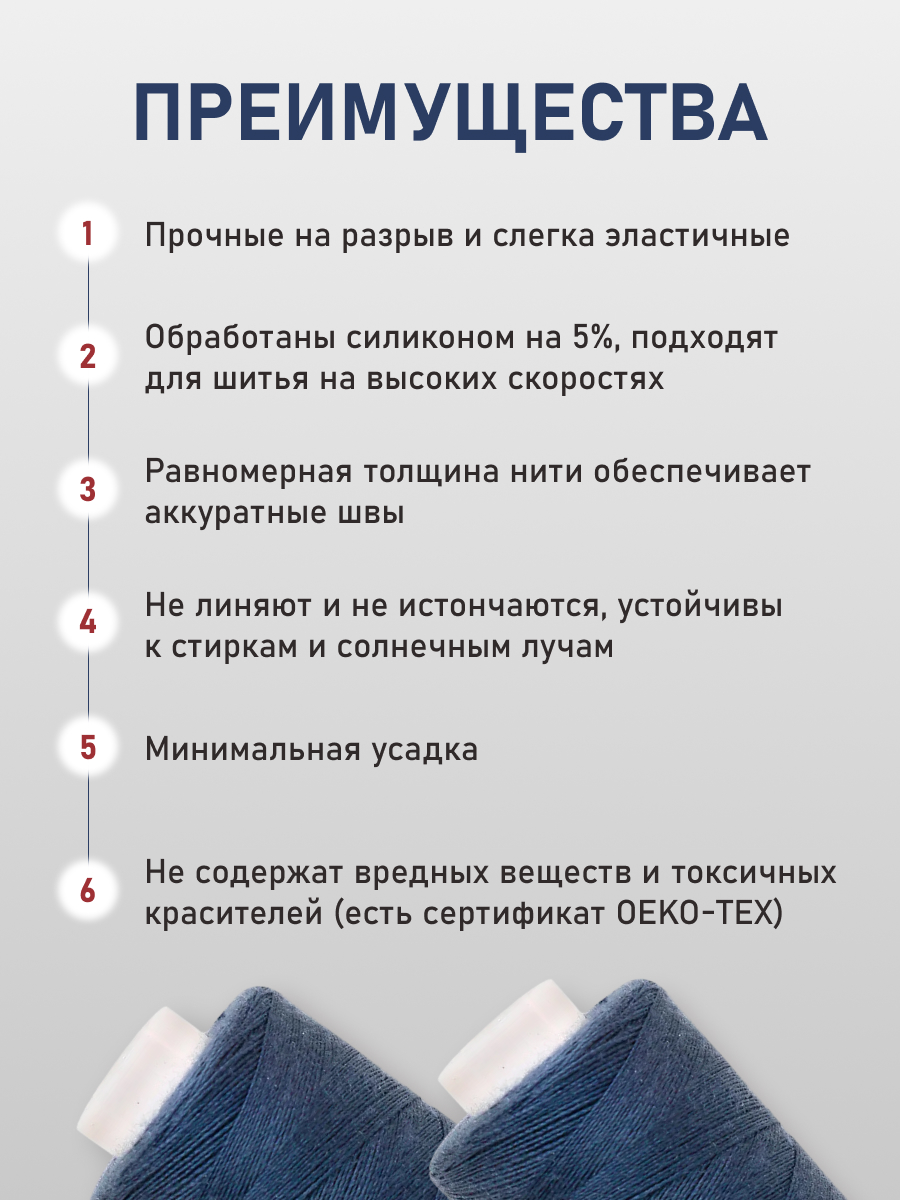 Нитки для шитья 40/2 Bestex 10шт цв 325 - фото 3