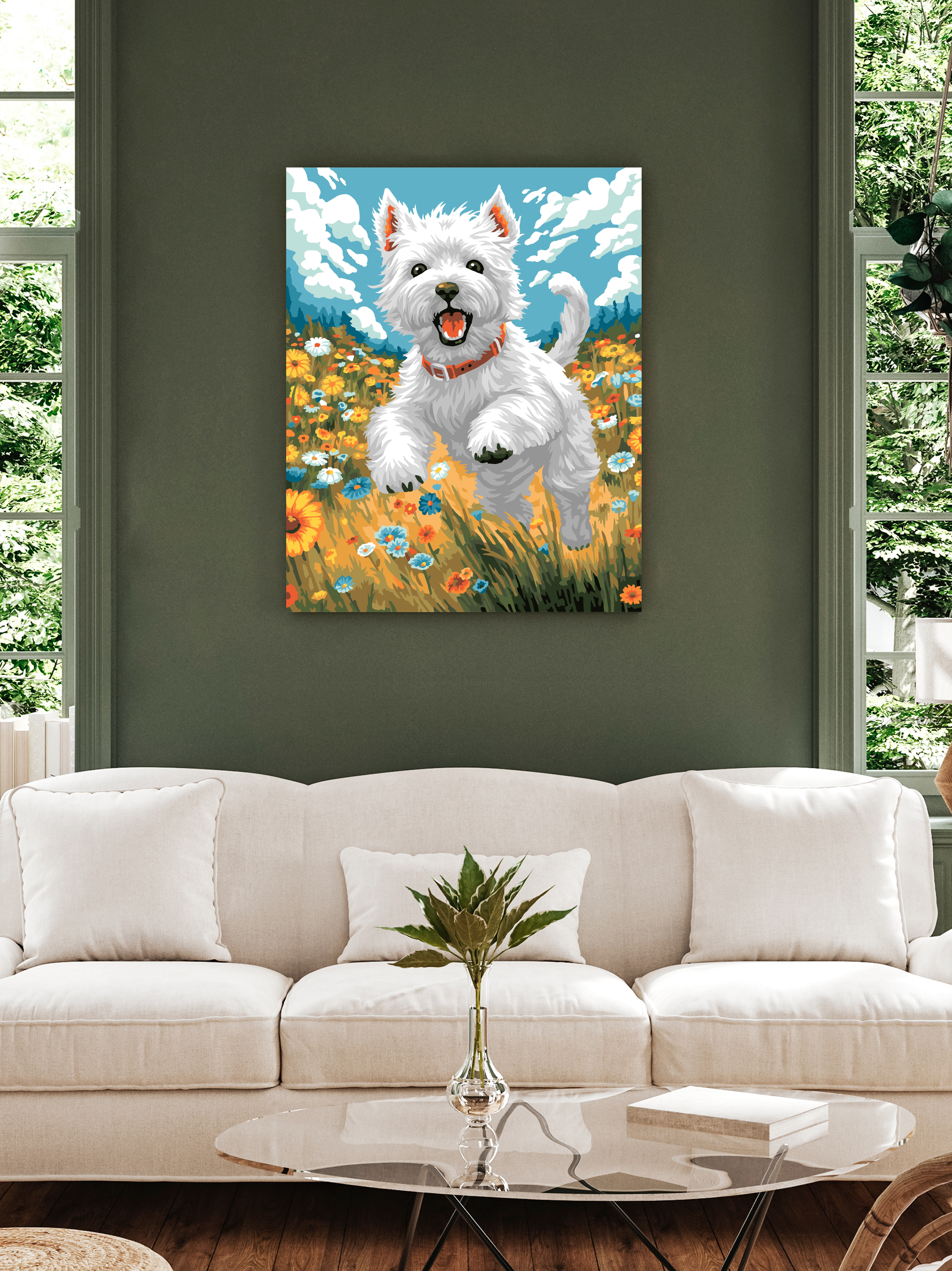 Картина по номерам Art sensation Пёс на лугу в ассортименте - фото 3