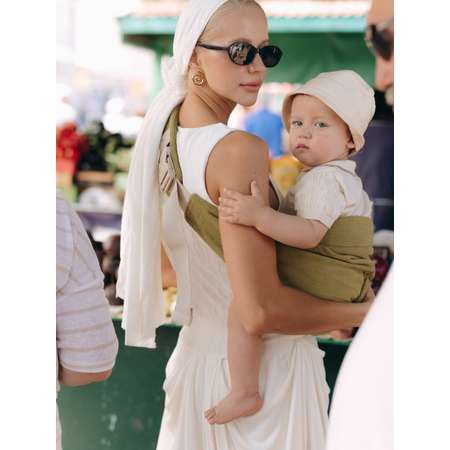 Переноска для новорожденных Timikbaby слинг оливковый