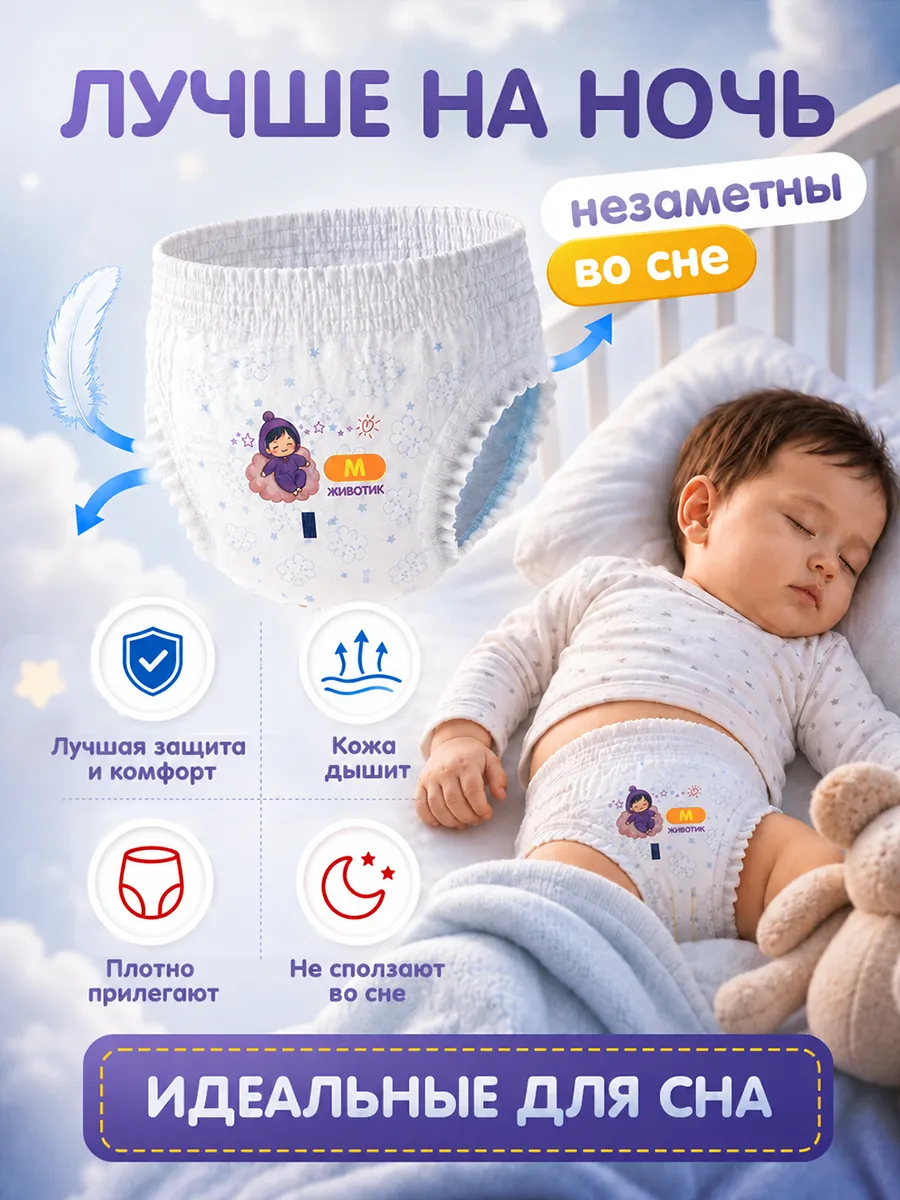 Трусики Kiddo Night M (6-10 кг) 19 шт. - фото 6