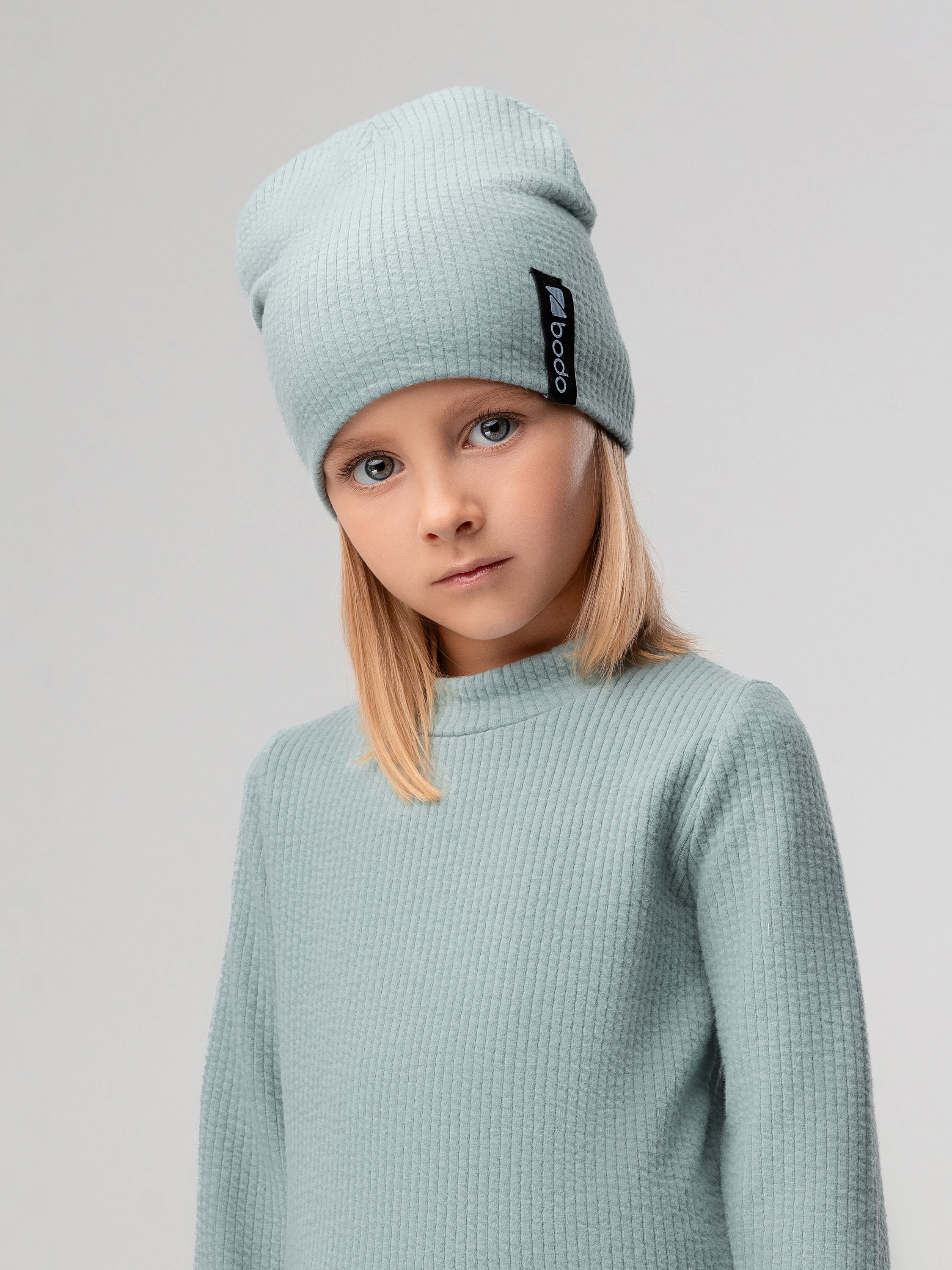 Изображение товара Детская двойная шапка Bodo 54 размер из интерлока для мальчиков и девочек