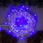 Гирлянда Luazon «Нить» 10 м IP44 УМС белая нить 100 LED свечение синее 220 В