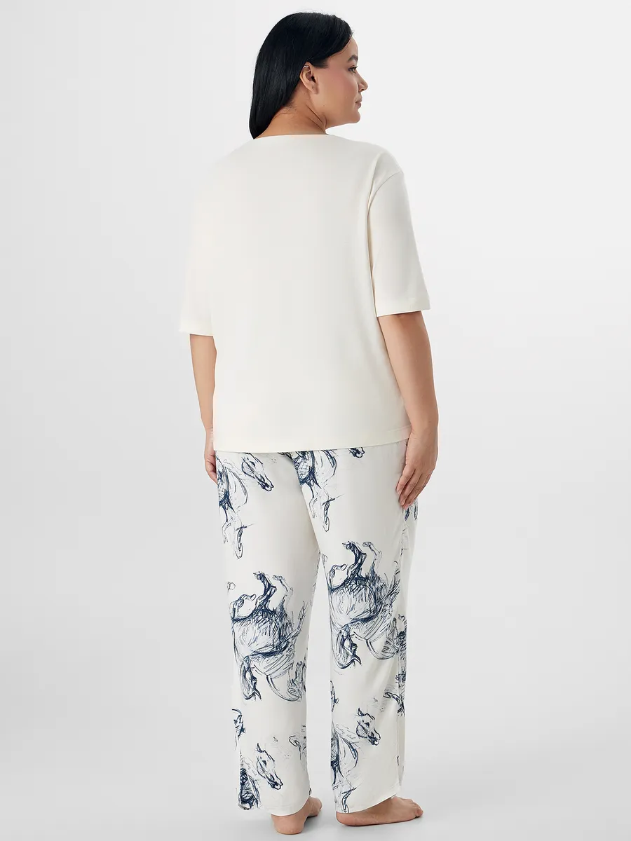 Пижама Mark Formelle (Марк Формэль) 592541/молочный +лошади на молочном - фото 6
