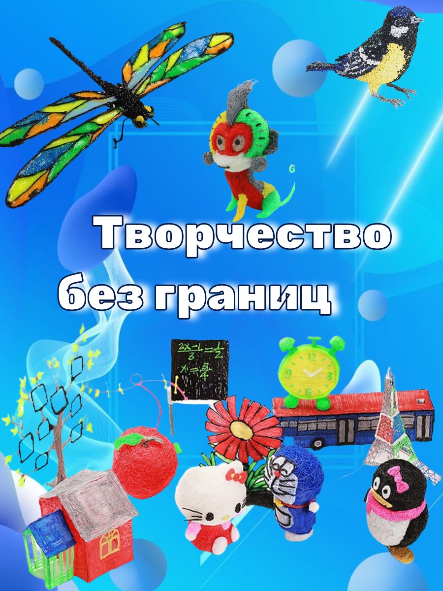 3D ручка MyRiwell ABS 15 цветов трафареты - фото 3