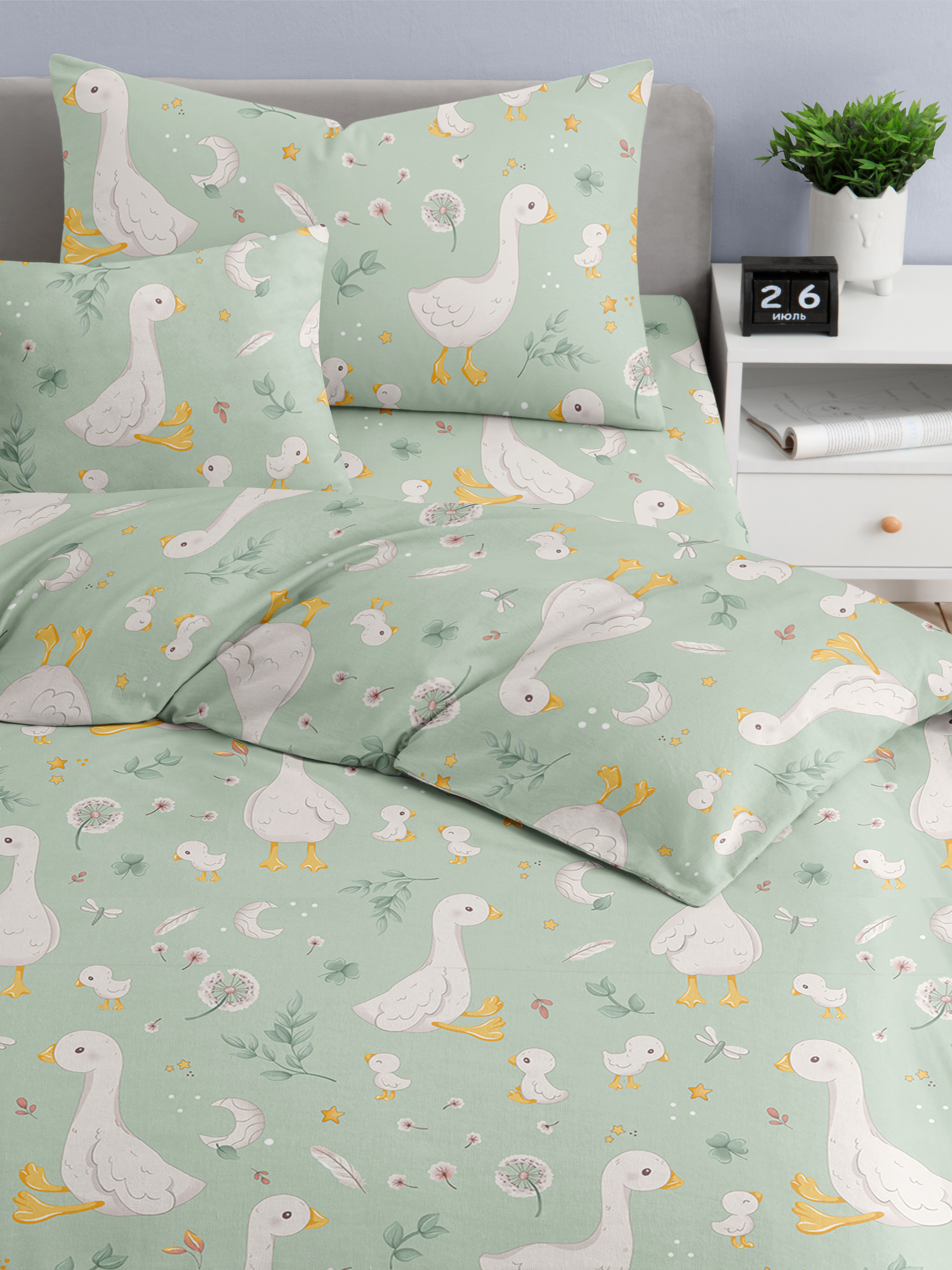 Комплект постельного белья Ночь Нежна Гусяточки полутораспальный 3 предм. - фото 7
