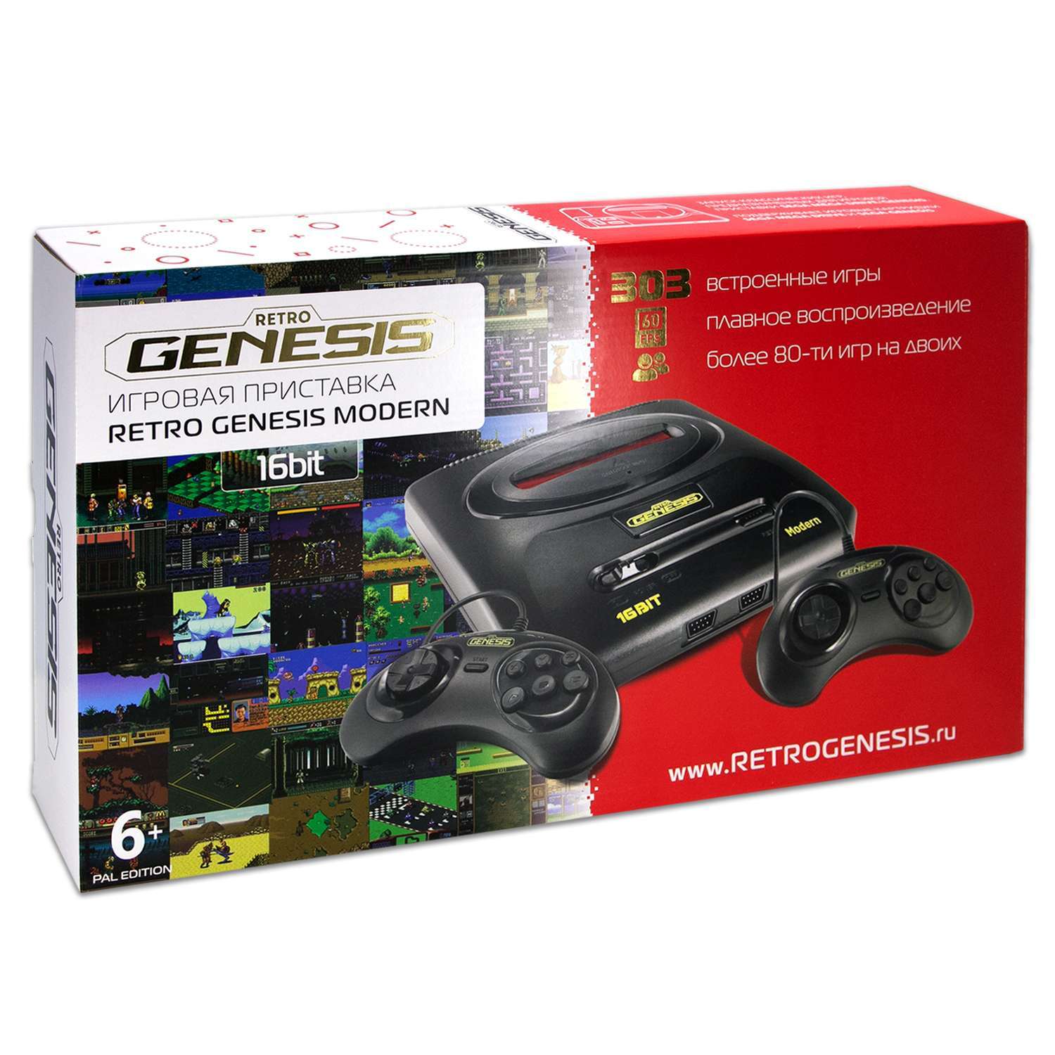 Игровая приставка Retro Genesis Modern + 303 игры + 2 джойстика (модель: DN-05b, Серия: DN-00) - фото 1
