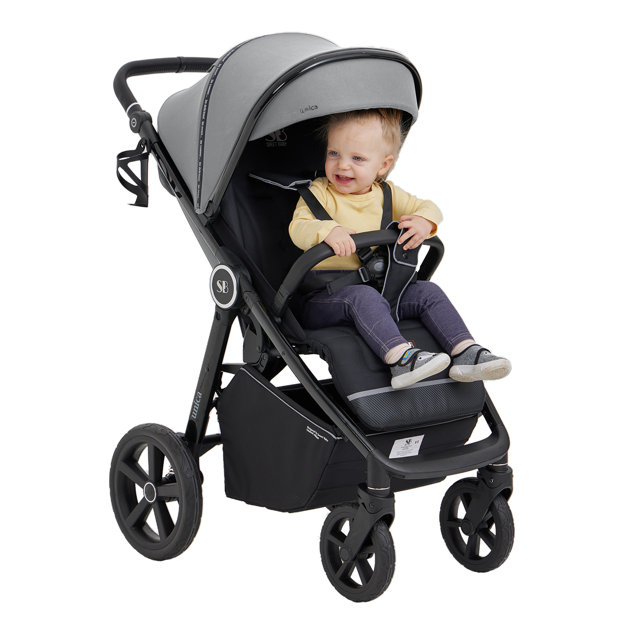 Коляска прогулочная Sweet Baby Unica Grey серый - фото 15