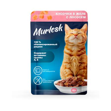 Корм для кошек Murlesk лосось в желе 75г