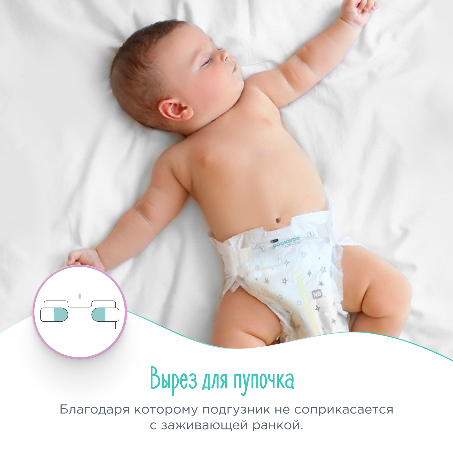 Подгузники GOONWOO NB 60 шт. - фото 7