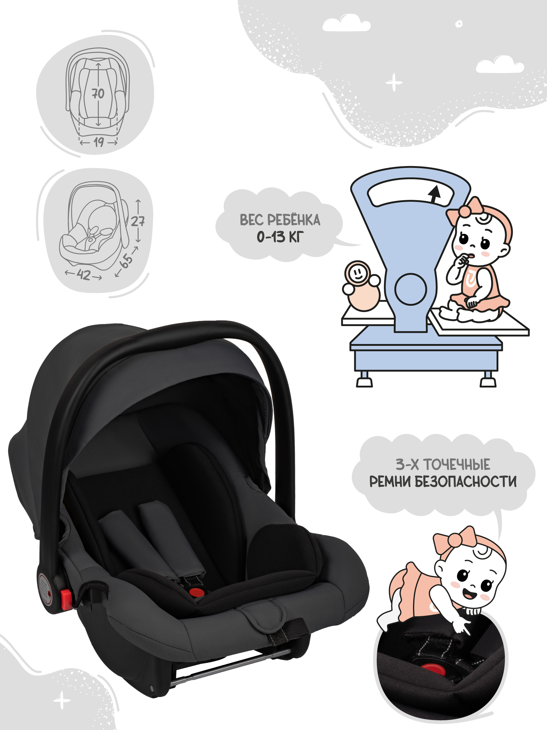 Коляска трансформер JOVOLA Truck перекидная ручка серый - фото 5