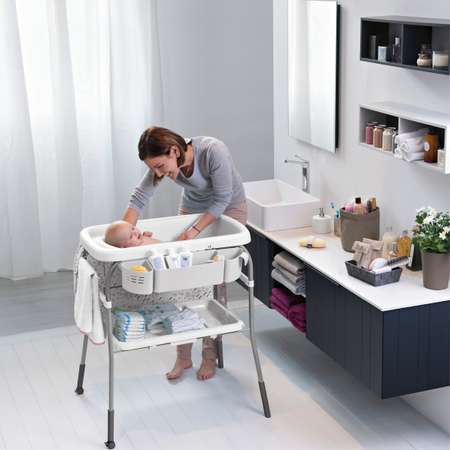 Столик пеленальный с ванночкой Chicco Cuddle and Bubble Grey Melange