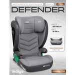 Автокресло Indigo DEFENDER светло-серый Isofix 2/3 (15-36 кг)