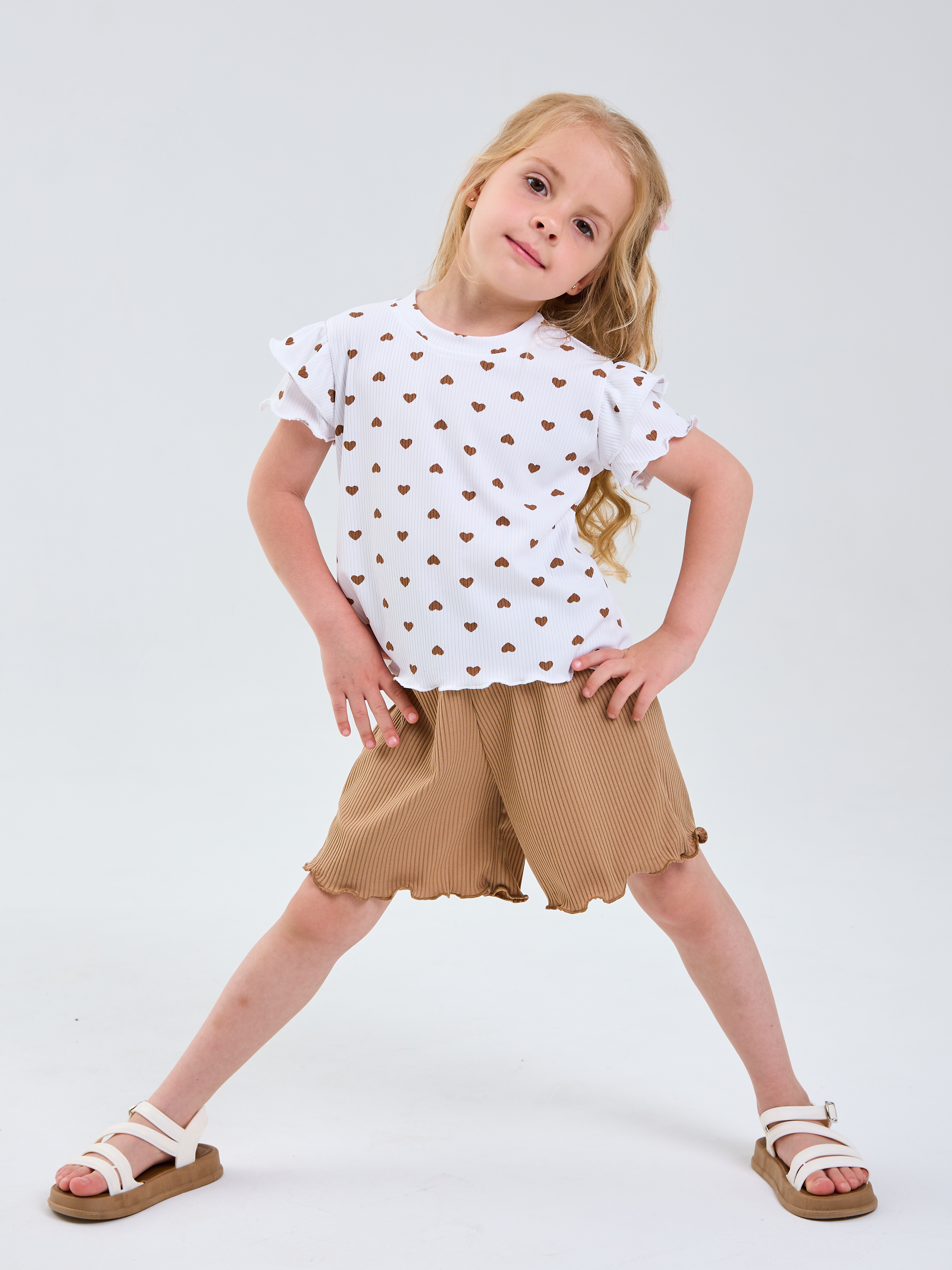 Футболка и шорты Mil Art kids 1902201549SUIT-SHORTS-LAPSHA-BRAUN - фото 1