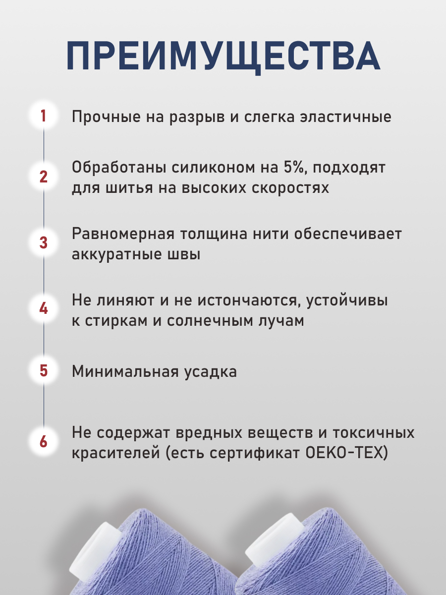 Нитки для шитья 40/2 Bestex 10шт цв 323 - фото 3