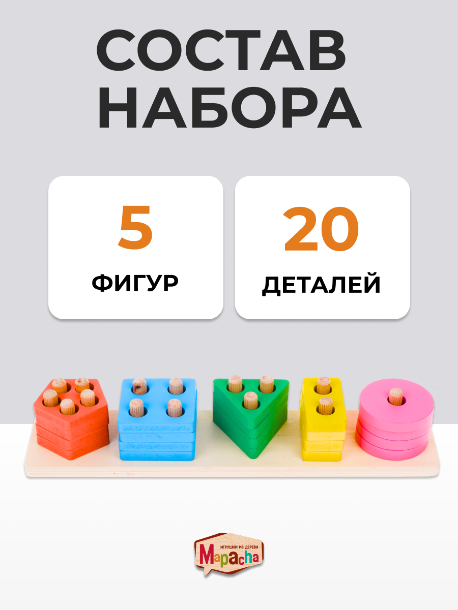Игрушка Mapacha сортер Геометрические фигуры - фото 4