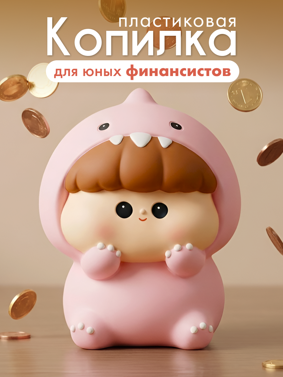 Изображение товара Пластиковая копилка iLikeGift Динозавр для первого сбережения детей