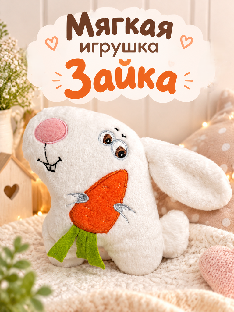 Мягкая игрушка Штучки к которым тянутся ручки заяц - фото 3