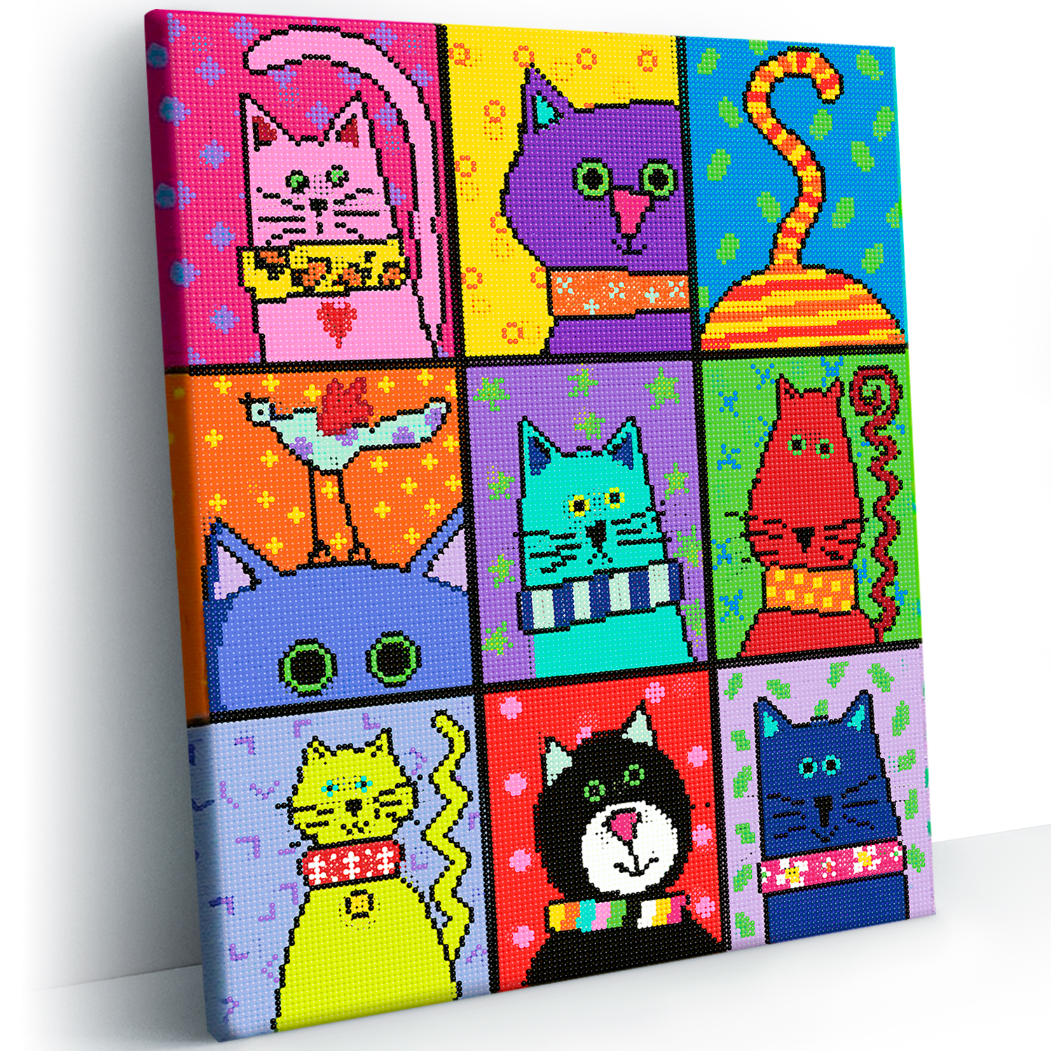 Алмазная мозаика Art on Canvas Цветные котики в ассортименте - фото 9