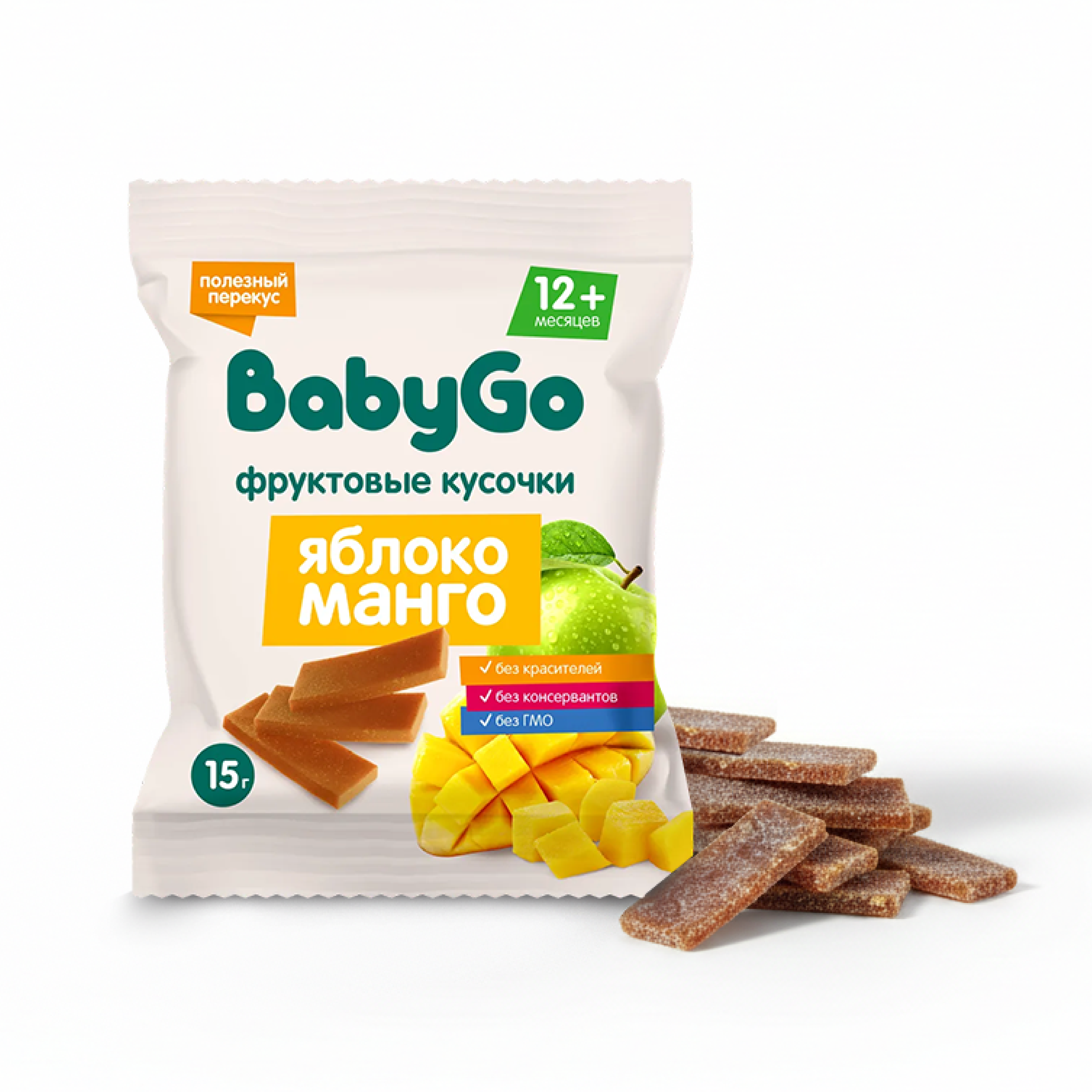 Фруктовые кусочки BabyGo из яблок и манго с 12 мес 15 г - фото 2