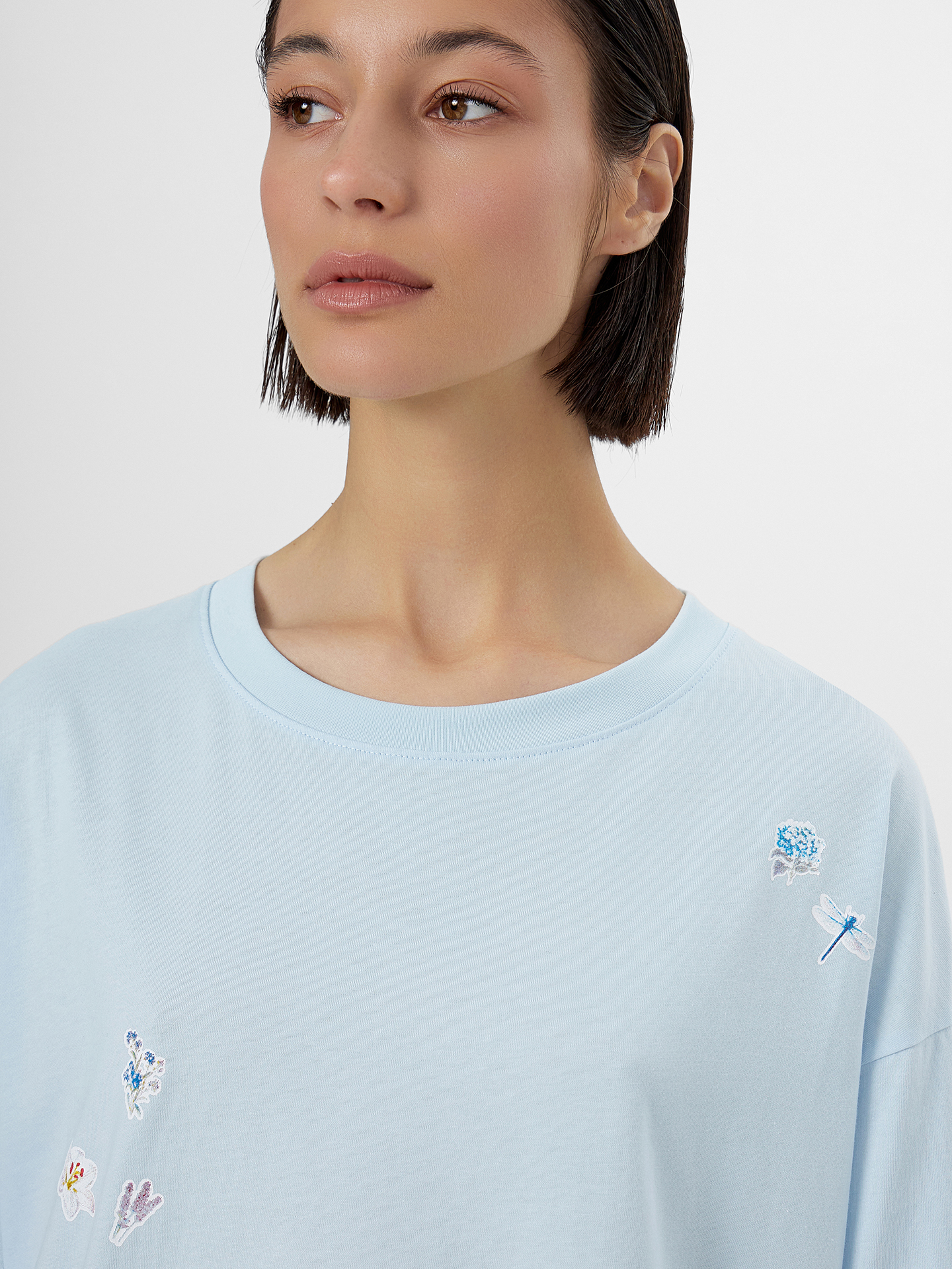 Лонгслив Mark Formelle (Марк Формэль) 122868/голубое небо +печать1 - фото 5