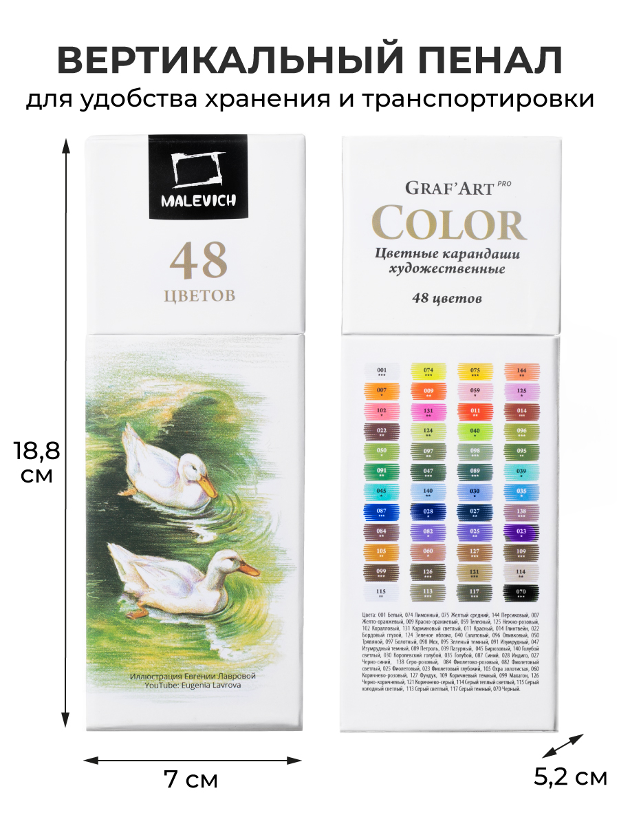 Карандаши цветные Малевичъ 48 шт. - фото 2