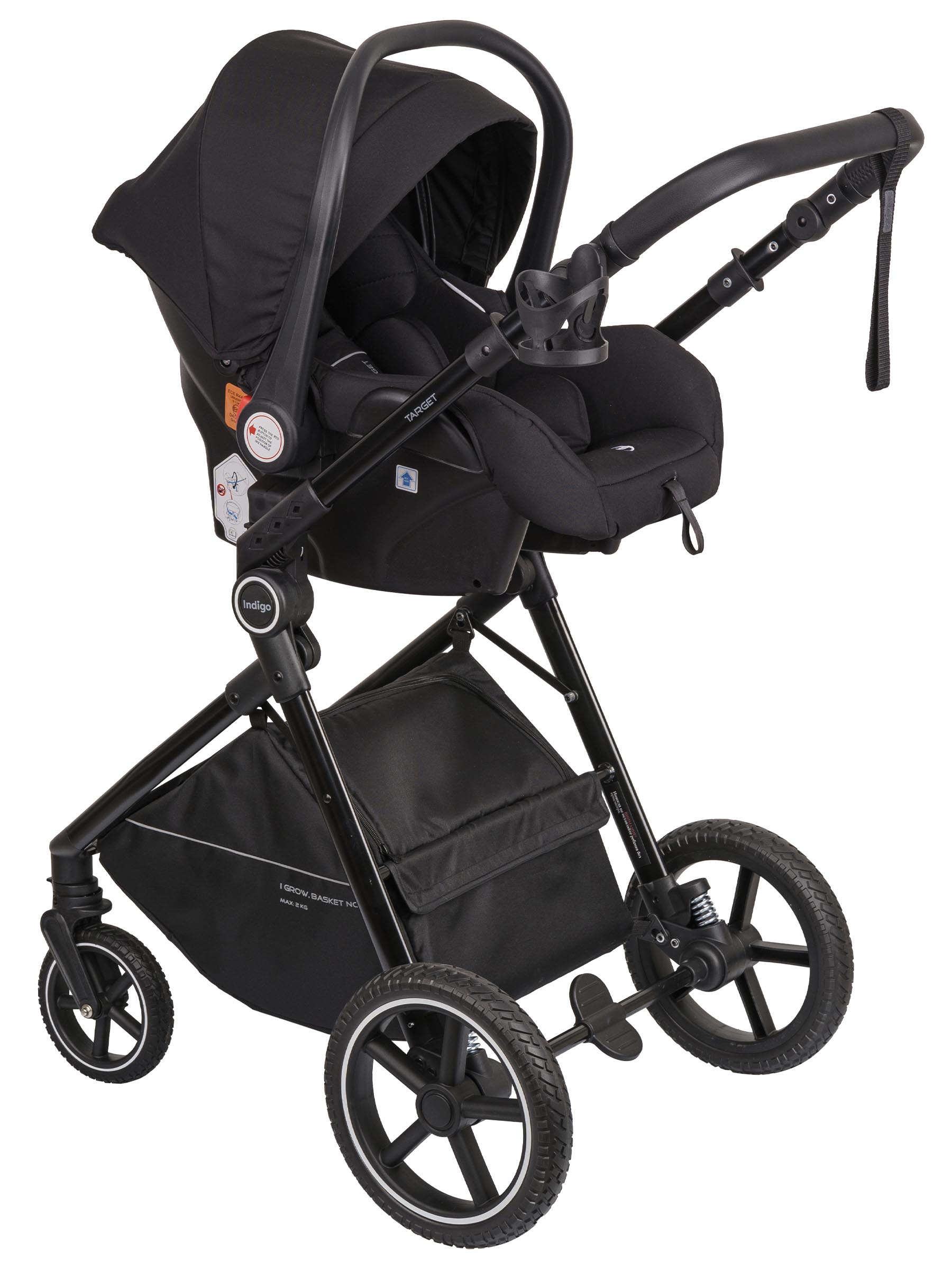 Коляска трансформер Indigo TARGET 3в1 черный - фото 22