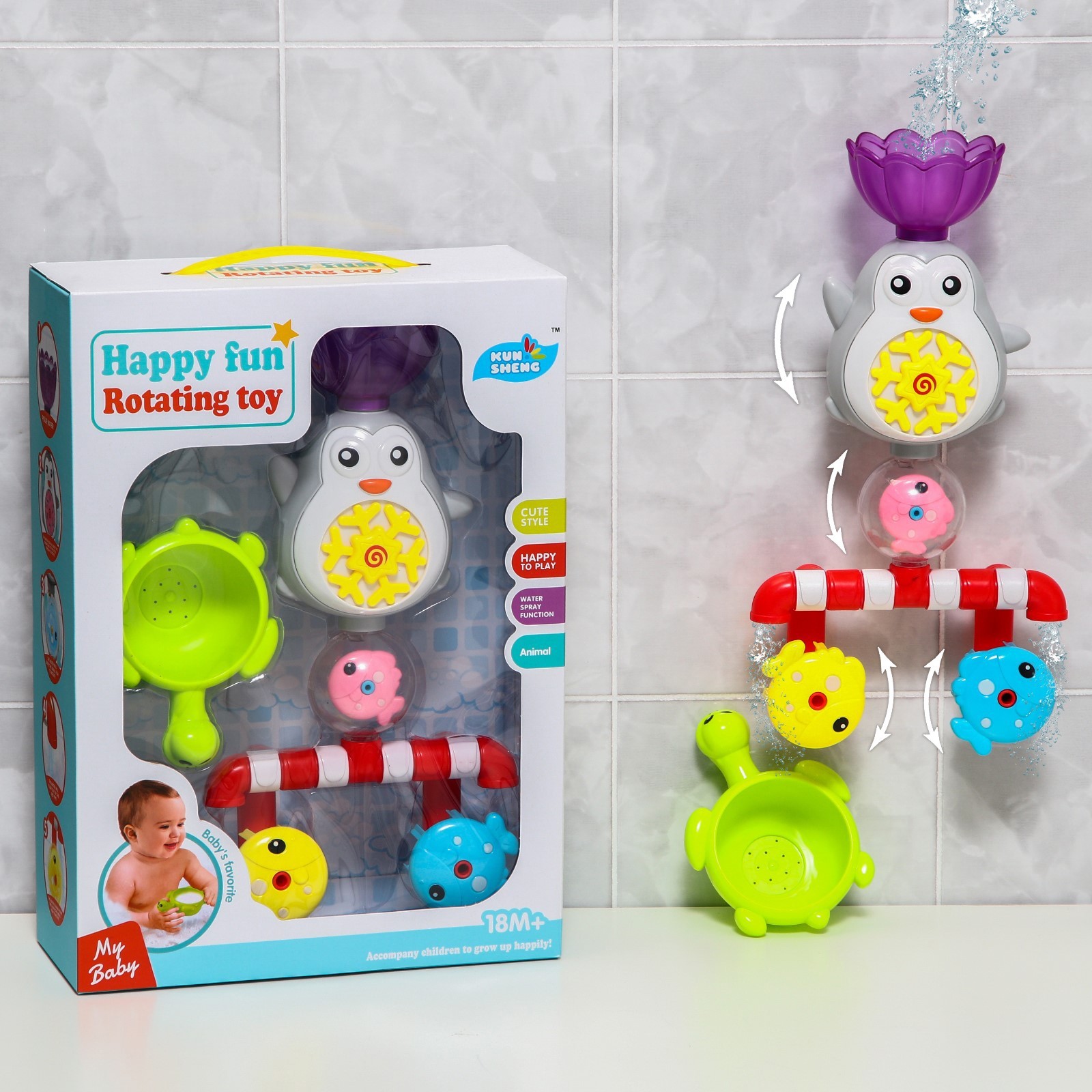 Игрушка Крошка Я для ванны Пингвинчик-мельница - фото 2
