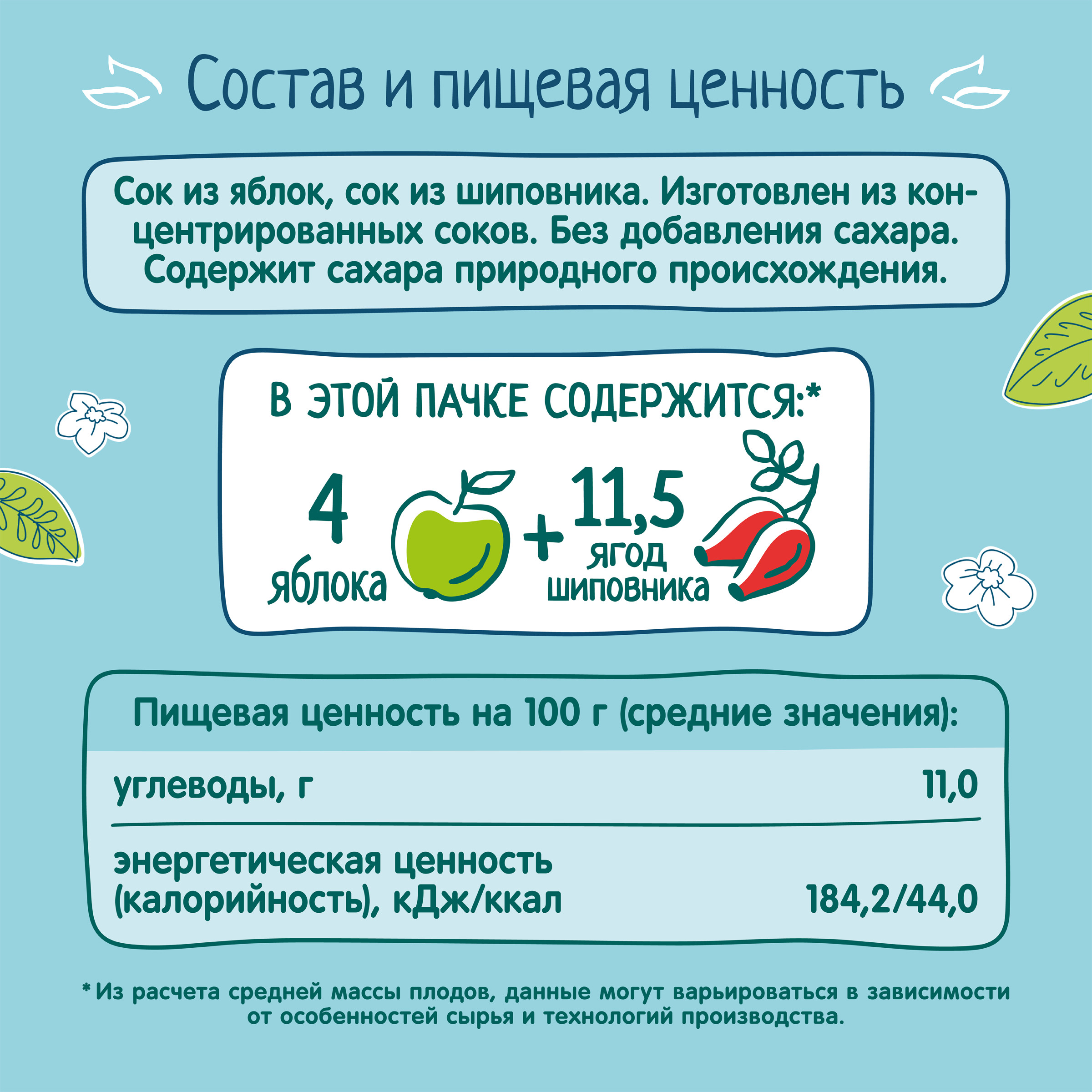 Сок ФрутоНяня Яблоко-Шиповник с 3 лет 0.5 л - фото 6