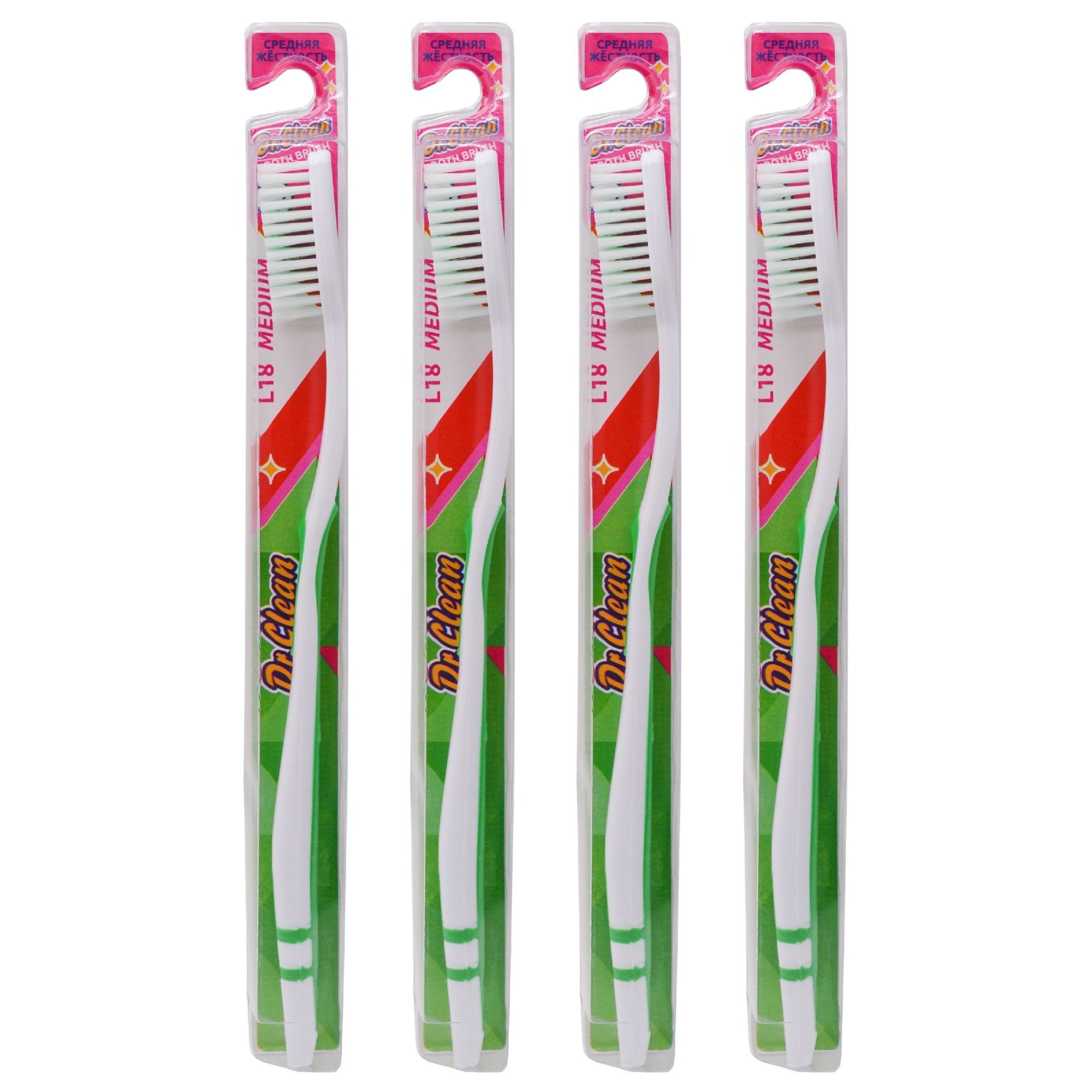 Зубная щетка классическая Dr. Clean 4 шт. - фото 1