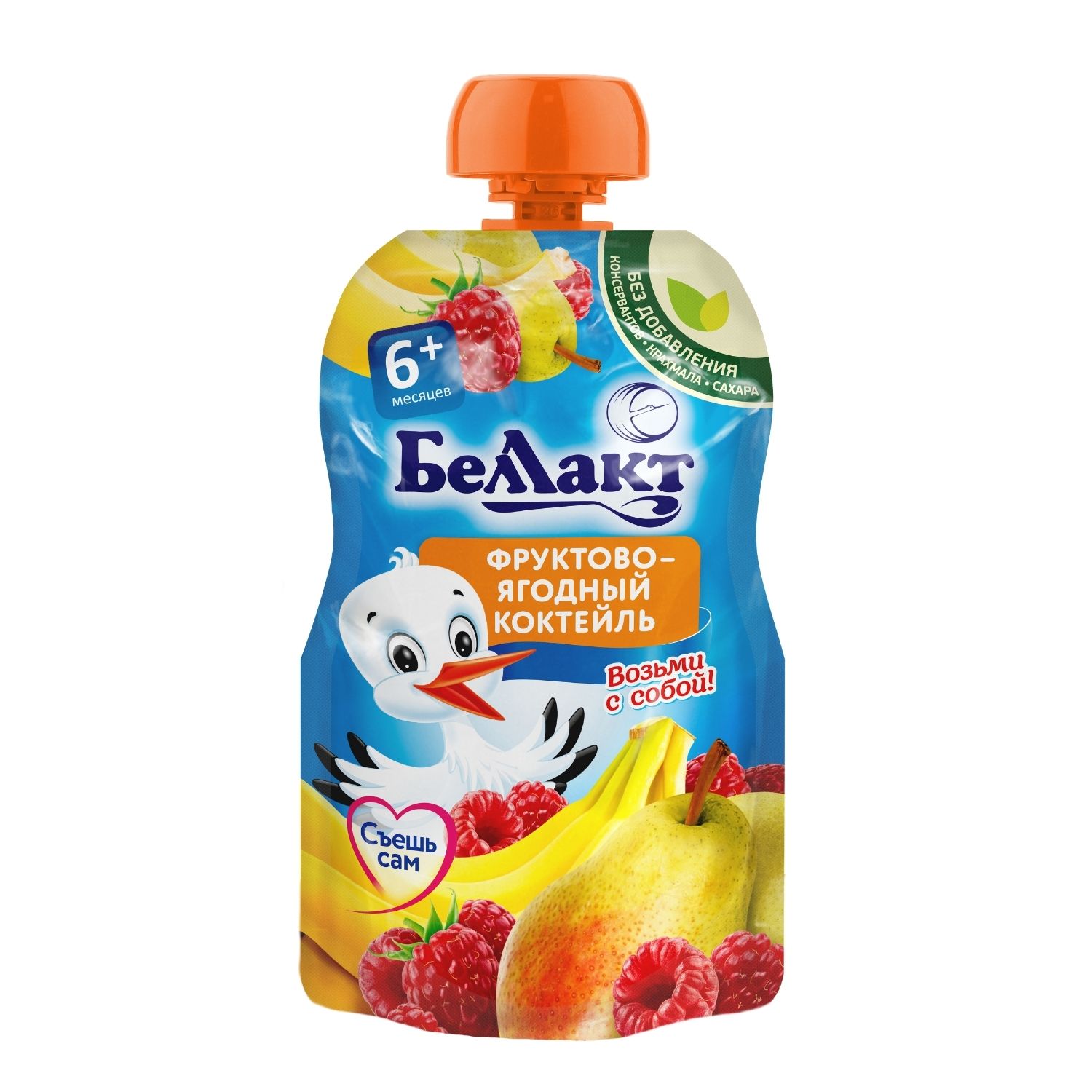 Пюре Беллакт Груша-банан-малина с 6 мес 90 г - фото 1