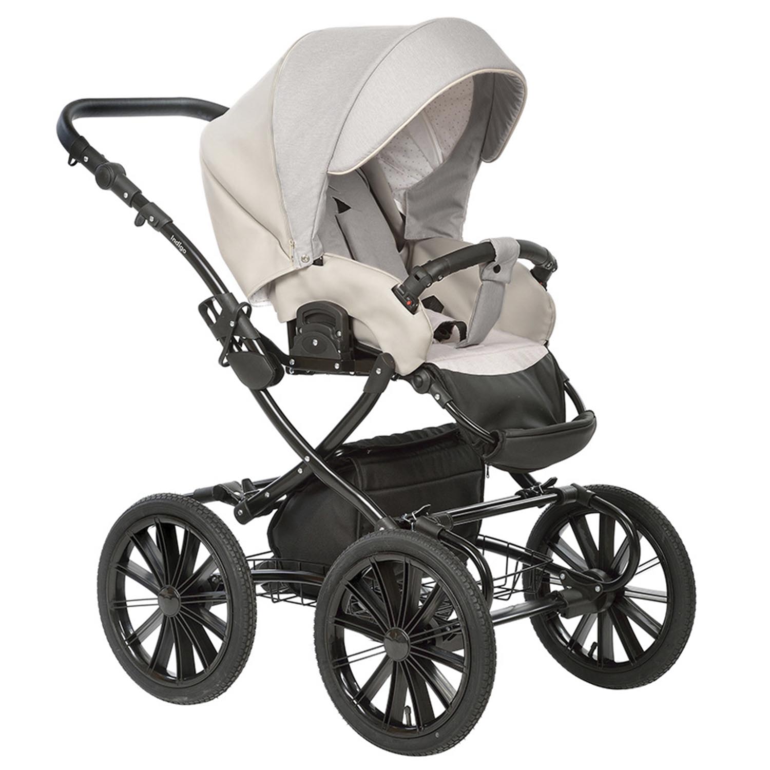 Коляска 2в1 Indigo Porto Classic 03 бежевый - фото 3