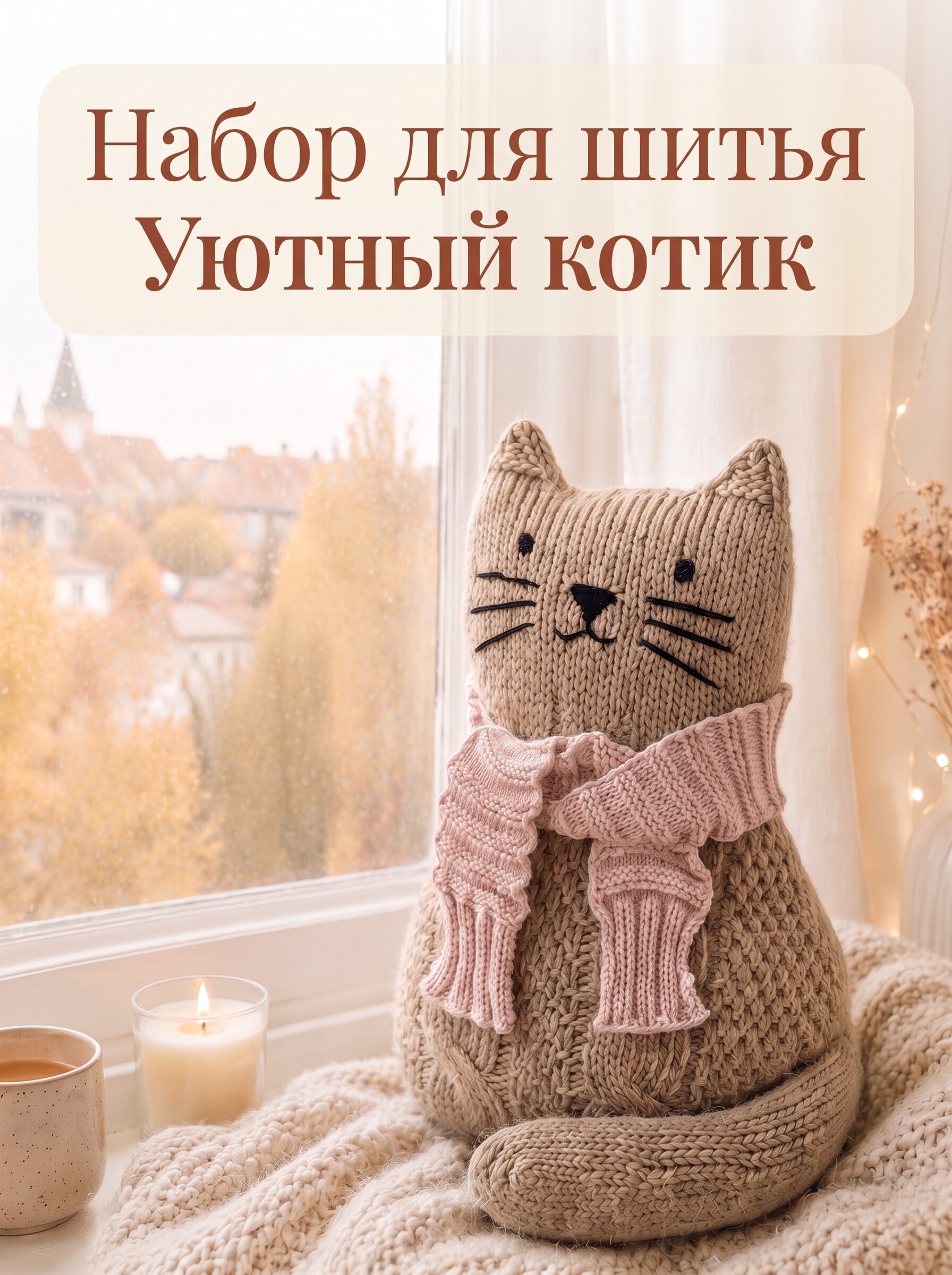 Набор для творчества HappyLine шитье Уютный котик - фото 1