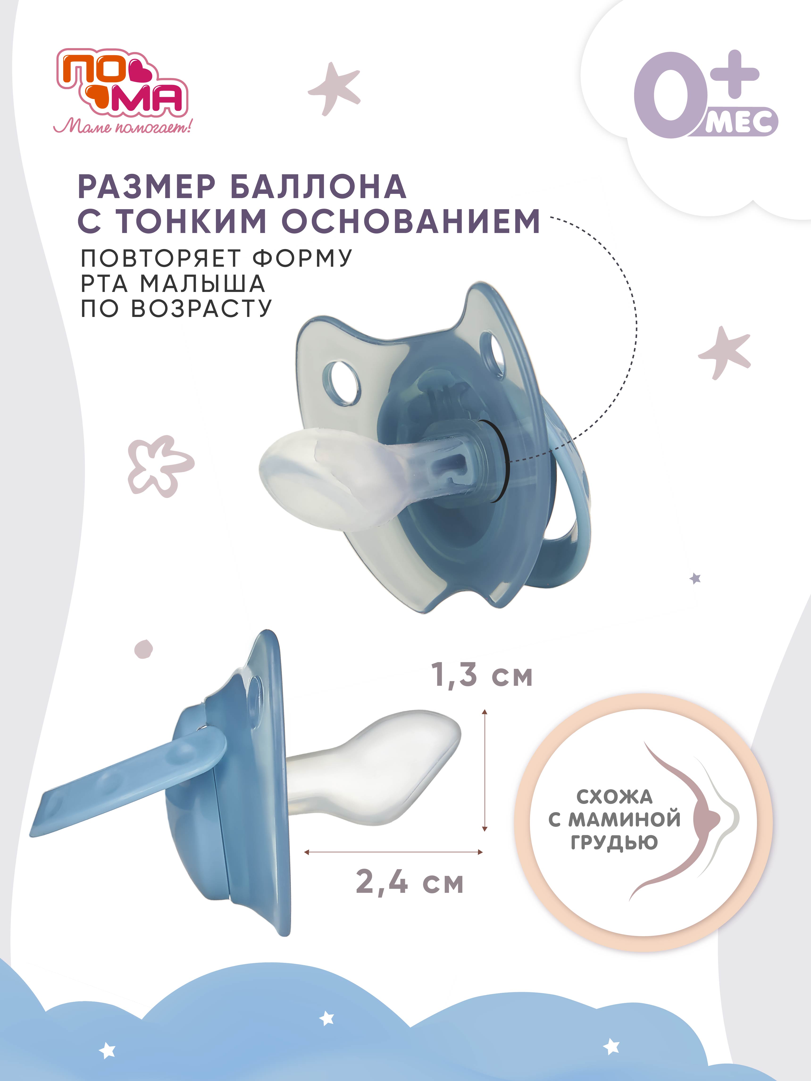 Пустышка Пома силикон ортодонтическая от 0 мес. 2 шт. - фото 7