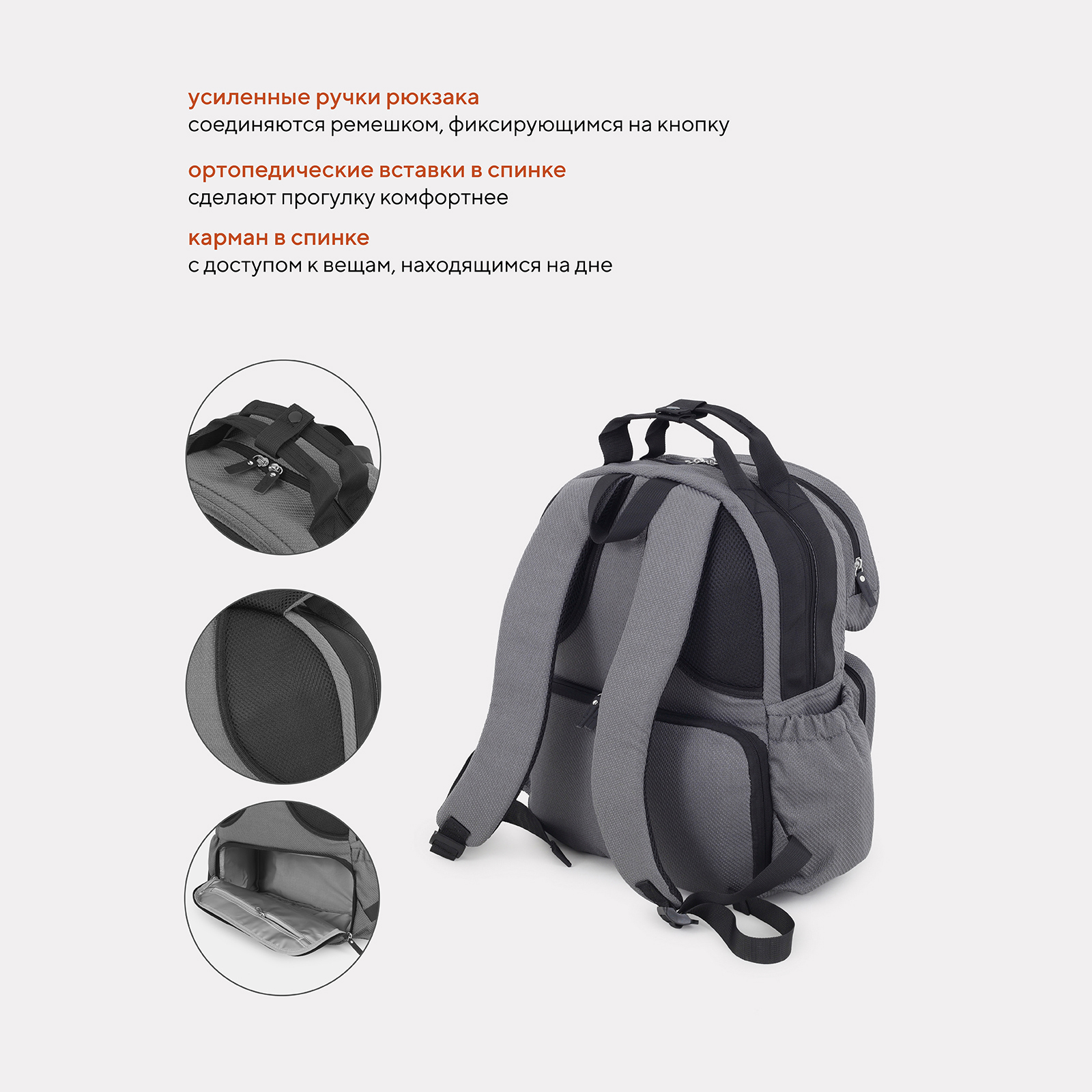Рюкзак Rant Paxton серый - фото 4