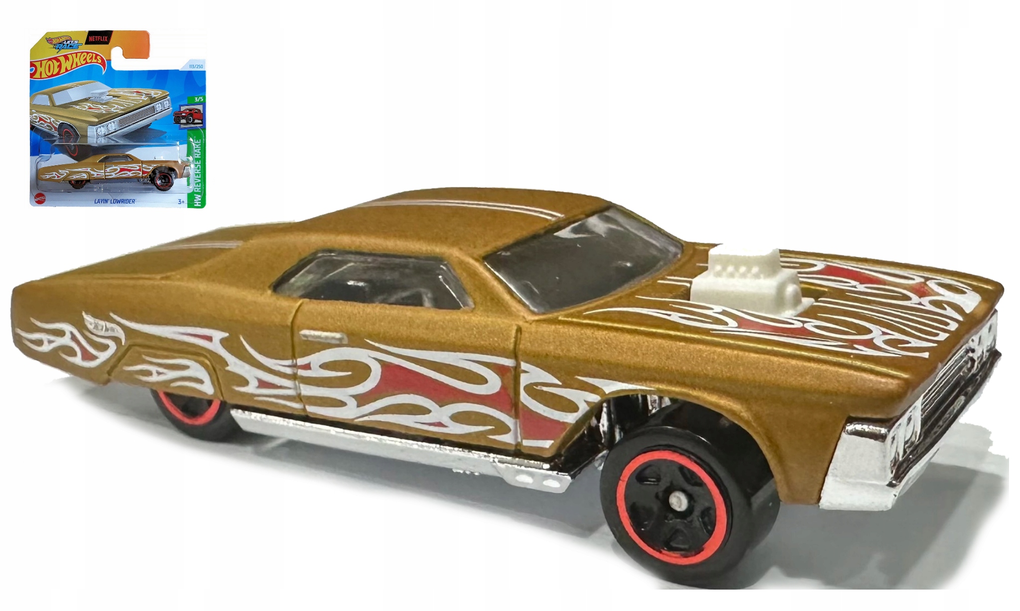 Автомобиль Hot Wheels LAYIN LOWRIDER золотой 1:64 68522 - фото 1