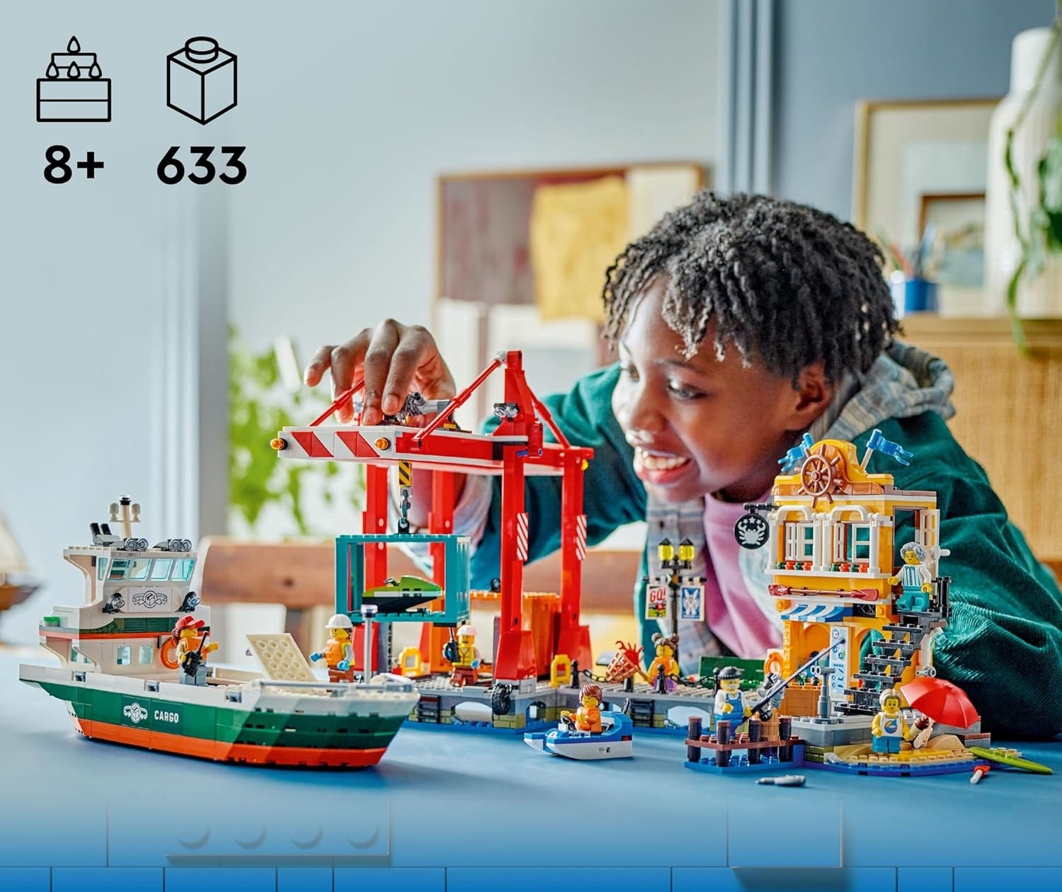 Конструктор LEGO City Seaside Harbor with Cargo Ship 1226 дет. - фото 7