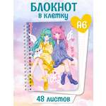 Блокнот Проф-Пресс в клетку А6 на гребне. Cute 48 лист.